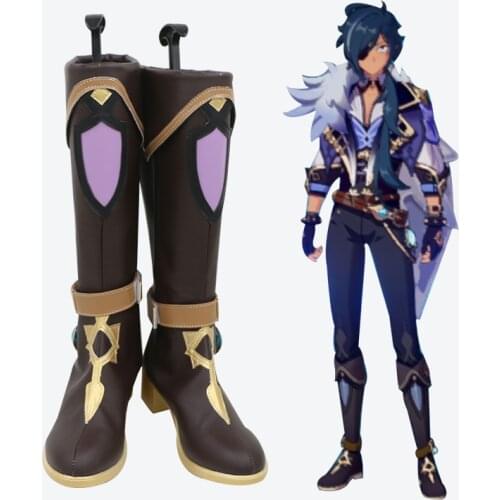 Hot Game Genshin Impact Kaeya Cosplay Shoes High Boots Halloween Christmas Fancy Party Props for Carnival Comic Show