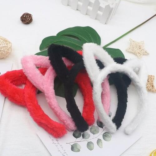 Sweet Cat Head Bands Fashion Hair Balls Plush Hairband Ears Headband Women Girls Hair Hoop Birthday Party Hair Accessories