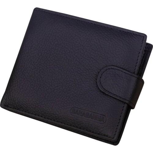 Mens Leather Wallet Mens Wallet Short Leather Retro Zipper Buckle Wallet New Wallet Coin Purse