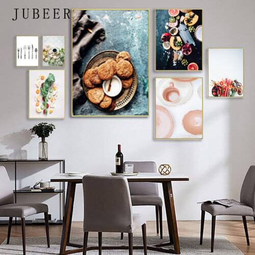 Food Canvas Prints Fruit Vegetable Wall Art Dinner Posters and Prints Decoratrion Picture Kitchen Dining Room Restaurant Decor
