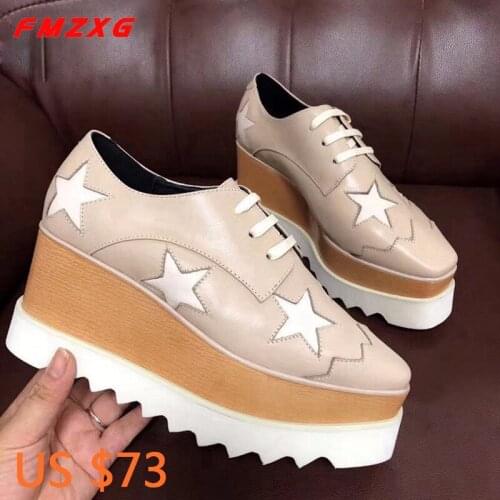 FMZXG Shoes Woman Luxury Brand 2018 Flat Shoe Women Designer Genuine Leather Elastic Band Party Shoes Spring/Autumn Casual Shoes