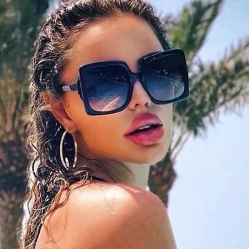 New Trends Womens Square Sunglasses Fashion Luxury Brand Big Sun Glasses Black shades Vintage Oversize Driving Glasses Oculos