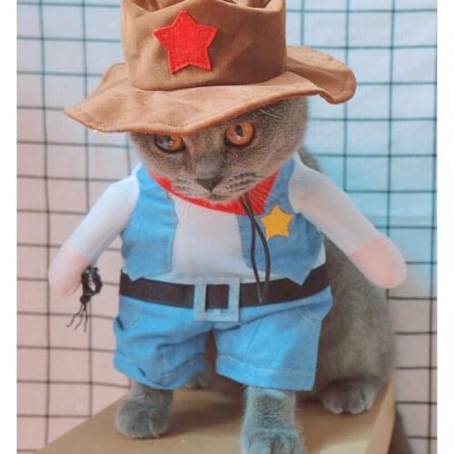 Dog Cat Pet Clothes Summer Thin Section Law Fighting Teddy Puppy Clothes Funny Outfit Upright Clothing Cos Clothing