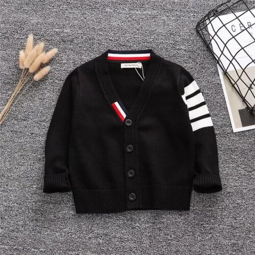 Autumn Girls Boys Sweater Toddler Boys V-Neck Jumper Knitwear Long-Sleeve Cotton Cardigans Children Clothes Kids Sweater Coat