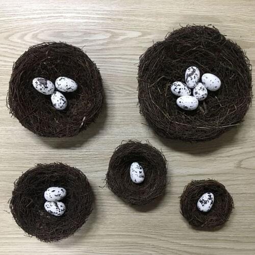 Easter Natural Rattan Birds Nest Cage Photography Props Art Craft Wedding Home Decoration