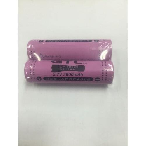ICR18650 3.7V GTL 3800MA rechargeable battery large capacity flashlight battery a pair of post Rechargeable Li-ion Cell