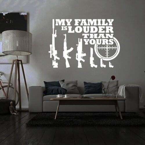 Gun Quote Vinyl Wall Sticker For Livingroom Decor Decal Bedroom Removable Murals Wall Decals Wallpoof CX2104