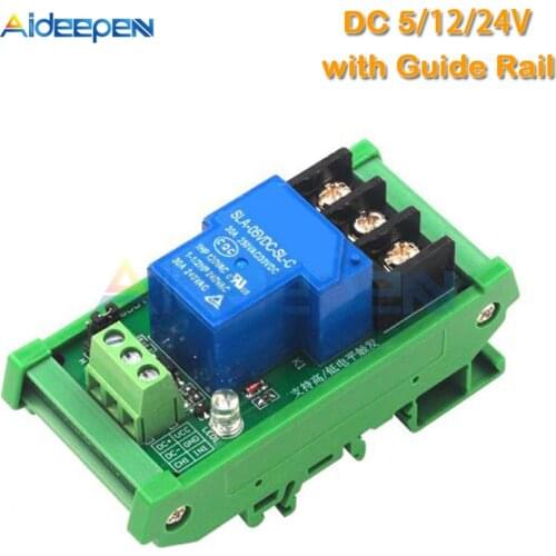1 Way DC 5V 12V 24V Relay Module Optocoupler High/Low Level Trigger Relay Module With Guide Rail For Smart Home PLC Automated