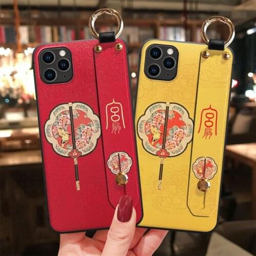 Luxury 3D Emboss Phone Case for Xiaomi Redmi Note 7 8 9 Pro 8T 7A 8A Mi 10 9 8 Lite 9T CC9 CC9e Soft Back Covers Wrist Strap