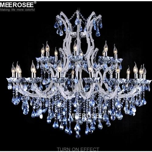 European Style Blue/Clear Maria Theresa Crystal Chandelier Light Large Decorative Lighting Fixture Drop Lamp For Living Room
