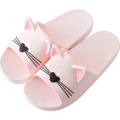 Slippers women Fashion Cute cat Women shoes woman Fashion Beach Slides Flat Heels Flip Flops House Slides Shoes Non-slip Slides