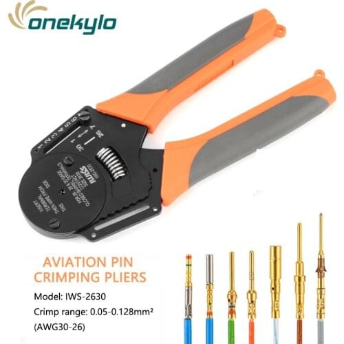 IWD-2630 IWISS Heavy Duty connector Crimping pliers Aviation pin crimper 0.05-0.128mm²(30-26AWG)Four core shaft point pressure