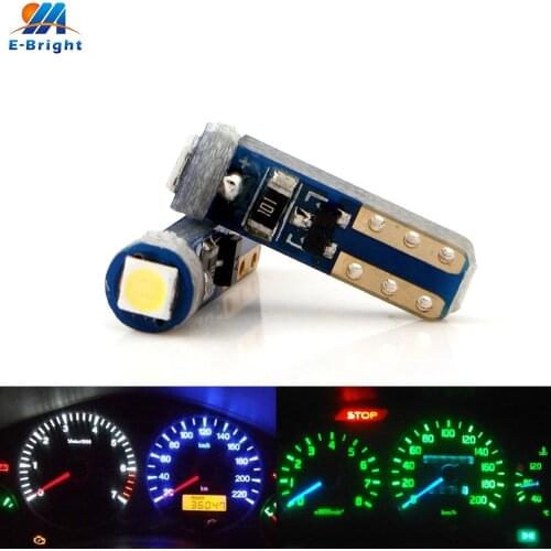 2pcs T5 W3W W1.2W PCB 3030 Led Dashboard Bulbs Car Warming Instrument Lights Indicator 12V DC White Blue Red Green Amber