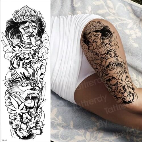 Tattoo leg thigh full arm sleeve temporary fashion tattoos black large size sexy women tatoo for girls boy men shoulder tattoo