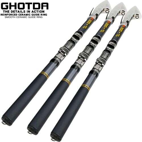 GHOTDA Rock Telescopic Carbon Fishing Rod 1.5m 1.8m 2.1m 2.4m 2.7m 3.0m Carbon Fiber Spinning Fishing Poles