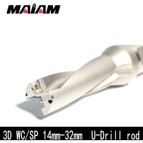 High quality 3d sp wc cnc u-drill tool rod quakeproof center u-drill metal procss lathe tool holder for 13 14.5 15.5 18 19 20
