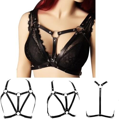 Womens Belt Hollow Bra Punk Goth Leather Garters Suspender Belt Adjust Waist Size Sword belt Erotic Lingerie Fetish Underwear