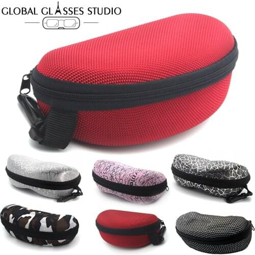Sunglasses Eyeglasses Zipper Hard Case Protective Box with Hook ( Red ) Case012