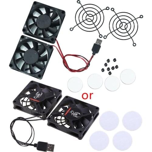 1Set Cooling Fan USB Power Supply Fan Cooler for A-SUS RT-AC68U/AC86U/AC87U/R8000/AC5300 Router Radiator
