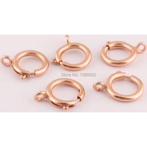 10pcs /lot Rose Gold color 19mm Spring Ring Metal Clasps Hooks for Bracelet Necklace Connectors DIY Jewelry Making