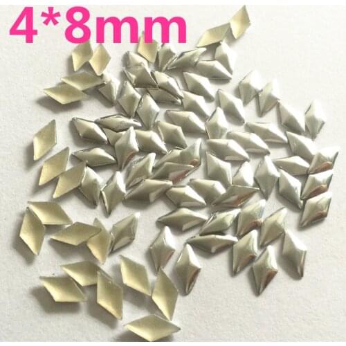 1000pcs/lot 4*8mm Hotfix Rhombus Nailhead Iron On Panel Pressing Punk Rock Studs And Spikes For Clothes DIY Garment Accessories