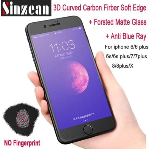 50pcs 3D Carbon Fiber Matte blue ray Tempered Glass Protector For iPhone 12 pro max/12 mini/xs max/11 pro max/XR/8/7/6S/7plus