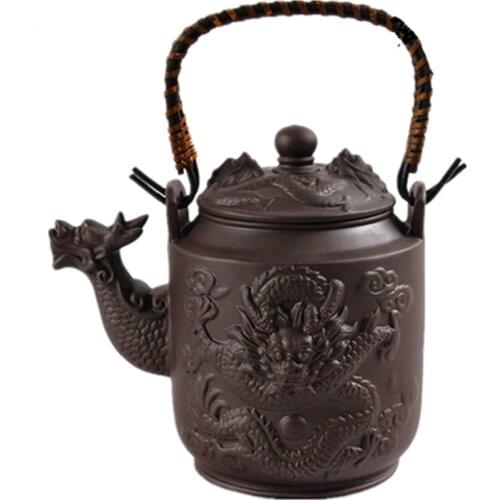 780ml Dragon Yixing Tea Pot Purple Clay Teapot With Handle Zisha Kettle Kung Fu Drinkware Large Capacity Suit Puer Tie Guanyin
