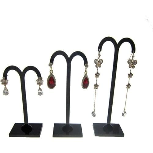 Acrylic Earrings Display Shelf Stand Holder Jewelry Organizer Rack M Pattern Stud Earrings Holder Display Stand 3pcs/set