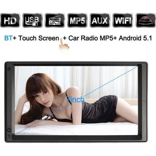 7" Universal 2 Din Touch Screen Android 5.1 Car Stereo Radio Player GPS Navigation Multimedia Entertainment with BT WIFI AM/FM