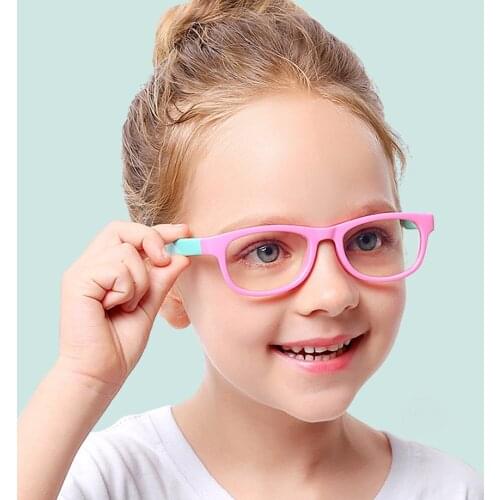B815 Blue Light Glasses Kids Fashion Boy Girls Blocking Computer Clear Transparent Eyeglasses Optical TR90 Frame UV400