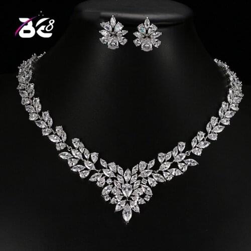 Be 8 New Arrival Big Flower CZ Jewelry Sets for Women Wedding Bridal Necklace Sets Dress Accessories Bijoux Femme Ensemble YC006