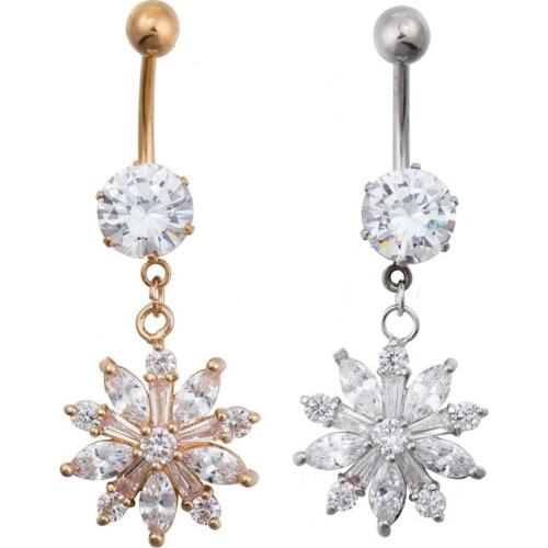 Free shippment 10pcs Body Jewelry -CZ Gems Navel Belly Rings Button Barbells 14g~1.6mm