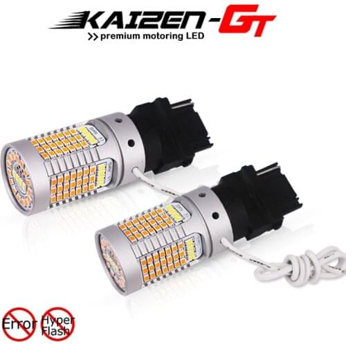 Error Free T25 3156 21W LED PY27W Switchback White/Amber Bulbs For Daytime Running Lights DRL/Turn Signal Lights No Hyper Flash
