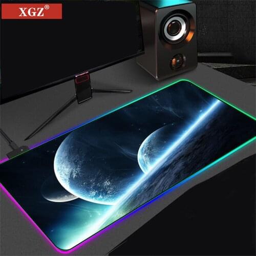 XGZ Universe Starry Sky Large RGB Gaming Mouse Pad Rubber Base Colorful for Players Anti-skid Pad Computer Keyboard Mouse Pad