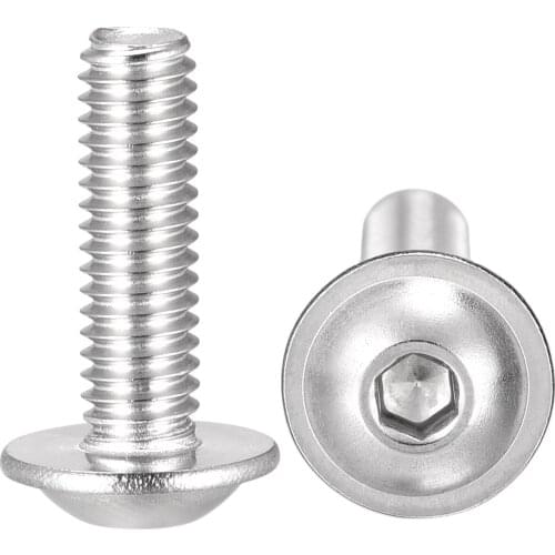 Uxcell M4x14mm 304 Stainless Steel Flanged Button Head Socket Cap Screws 100 Pcs