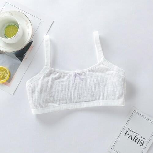Kids Girls Underwear Soft Cotton Bra Puberty Training Small Vest Wire Free Bras8 to 18 years old training bra