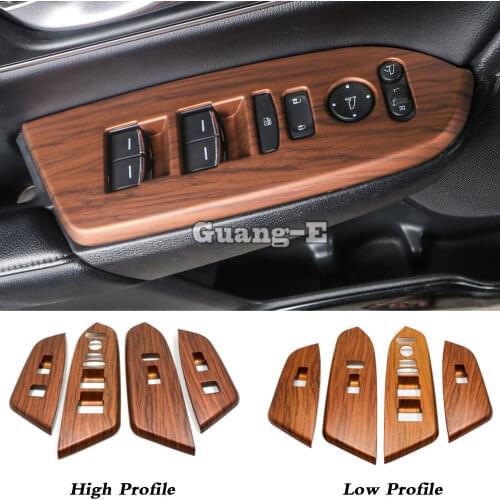 For Honda CRV CR-V 2017 2018 2019 2020 ABS Chrome/Peach Wood Car Inner Door Window Glass Panel Armrest Lift Switch Button Frame