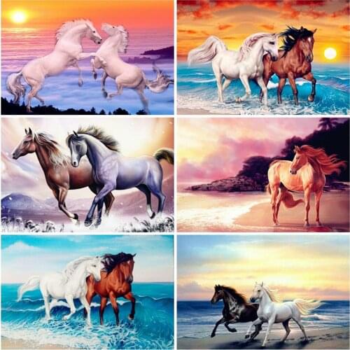 EverShine 5D Diamond Painting Animals Handicrafts Diamond Embroidery Horse Art Kits Picture Of Rhinestones Decor For Home