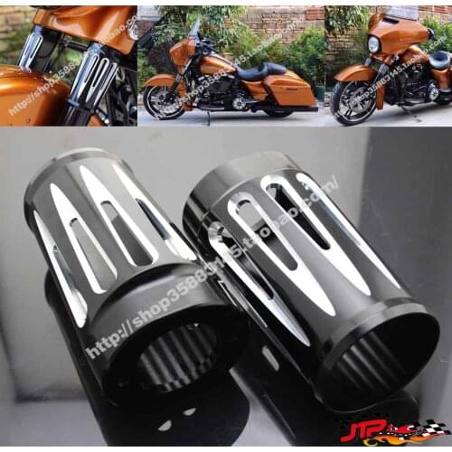 Upper Fork Slider Cover Motorcycle Shock Absorbers Black Chrome Fit For Harley Touring 1980-2016 Road King Street Glide
