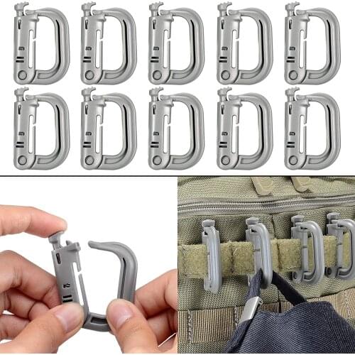 Ribbon clip Multipurpose D-Ring Grimlock Locking for Molle Webbing with Zippered Pouch