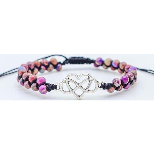 Love Shape Stainless Steel Bracelet Emperor Stone Heal Bracelet Handmade Bracelet Gifts