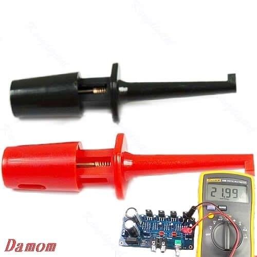 New 1 Pair Single Hook Clip Test Probe Lead Wire Mini Grabber Kit For Multimeter