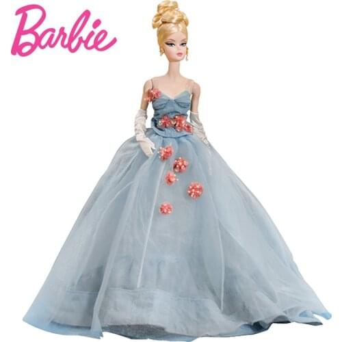 Genuine Barbie Signature Silkstone Gala Best Doll Barbie Blue Waltz Limited Collector Edition Elegant Girl Princess Gift GHT69