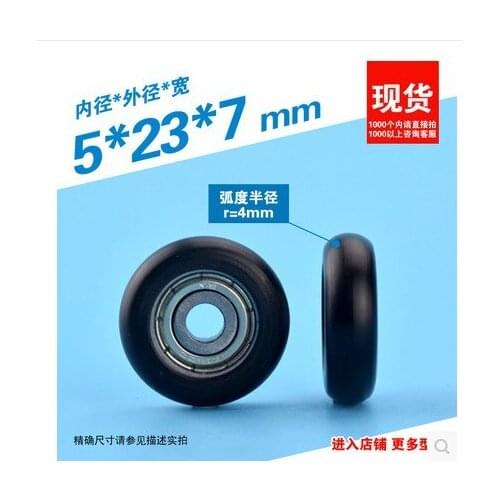 R white OR black 5*23*7mm 20 profile outer ball bread plastic bearing pulley nylon 625ZZ 3D printer 2020