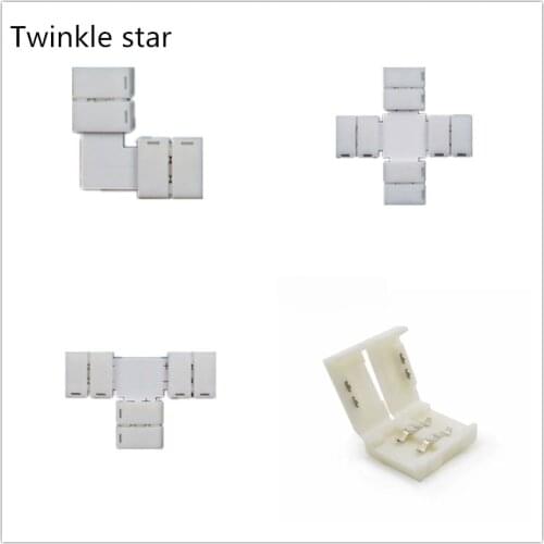 Led Strip Connector 2 pin 8mm 10mm For 5050 5630 5730 3528 2835 Led Tape Quick Splitter Right Angle Corner Connector