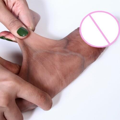 Suction Cup Dildo Realistic Penis Sliding Foreskin G spot Clitoris Stimulate Penis Soft Big Dick For Women Adult Sex Product