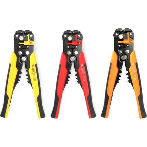 Self-adjusting Cable Cutter Crimper Wire Stripper 3 in 1 Multi Pliers for 0.2~6.0mm Wire Stripping Cutting Crimping 10-24 AWG