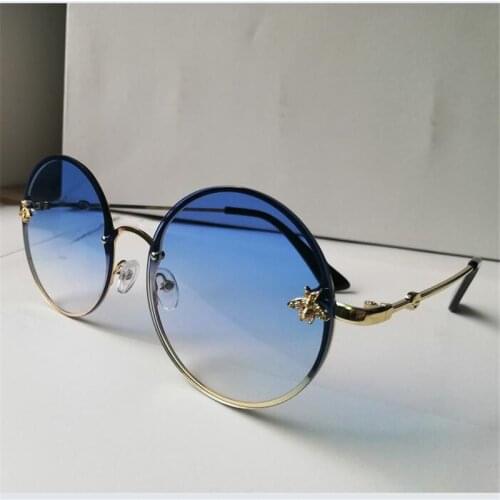 KAPELUS Round sunglasses metal frame sunglasses bee decoration sunglasses Marine film sunglasses b02