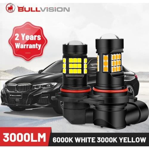 Bullvision Led H11 H8 Fog Lamp 3000K Hb3 Hb4 9005 9006 Running Light 6000K H16 9012 HIR2 Super Bright Diode 12V 24V Auto Bulbs