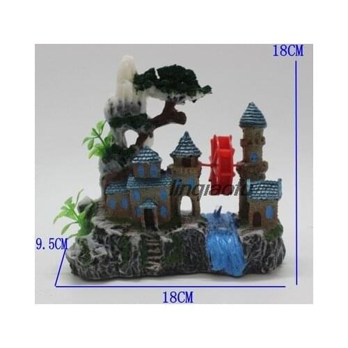 Single house fish tank decoration aquarium landscaping simulation resin castle european villa house decoration